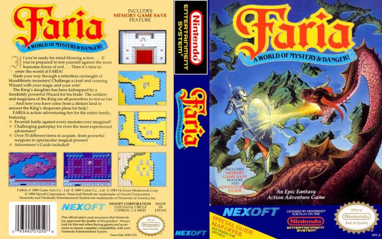 Faria:  A World of Mystery and Danger - Nintendo NES | VideoGameX