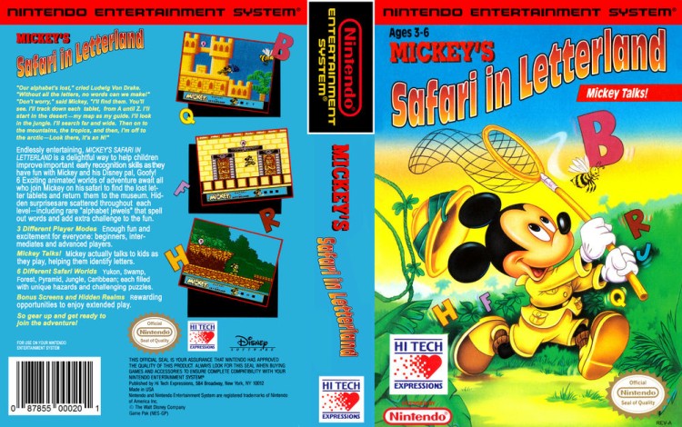 Mickey's Safari in Letterland - Nintendo NES | VideoGameX
