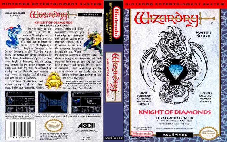 Wizardry: Knight of Diamonds - The Second Scenario - Nintendo NES | VideoGameX