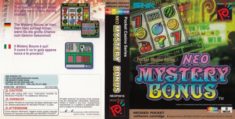 NEO Mystery Bonus [UK Edition] [Complete] - Neo Geo Pocket | VideoGameX