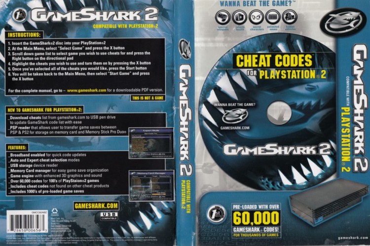 GameShark Game Codes for PlayStation 2 Broadband Enabled