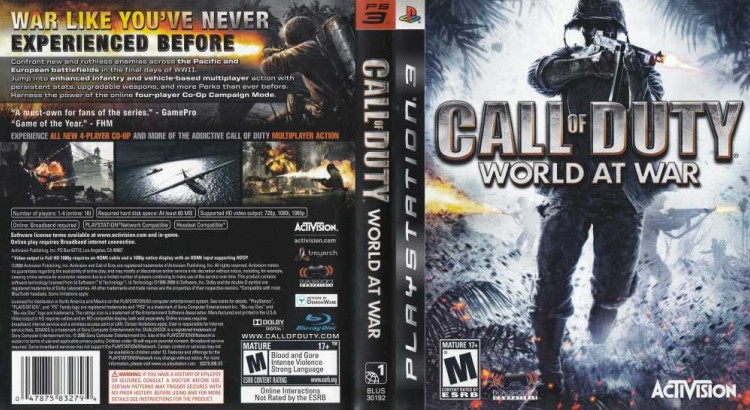 Call of Duty: World at War - PlayStation 3 | VideoGameX