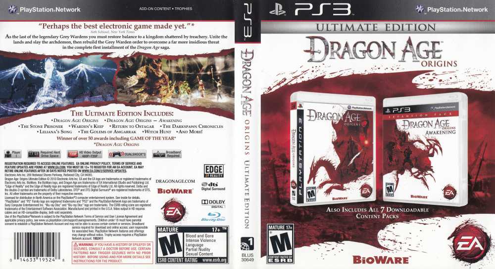 Dragon Age Origins: Ultimate Edition - Playstation 3