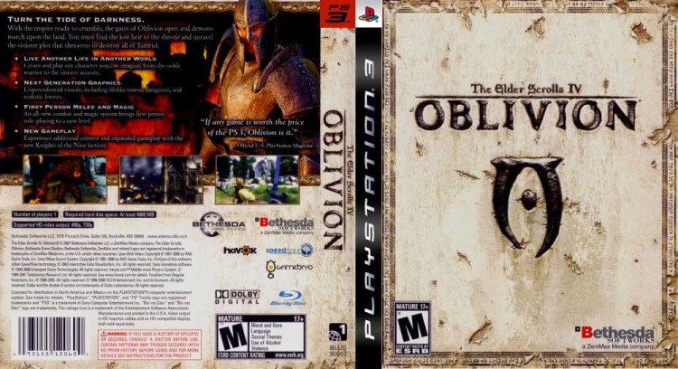 Elder Scrolls IV: Oblivion - PlayStation 3 | VideoGameX