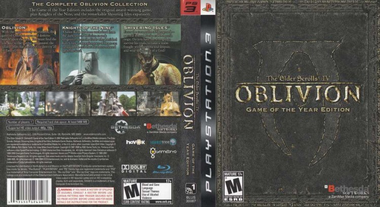 Elder Scrolls IV: Oblivion: Game of the Year Edition - PlayStation 3 | VideoGameX