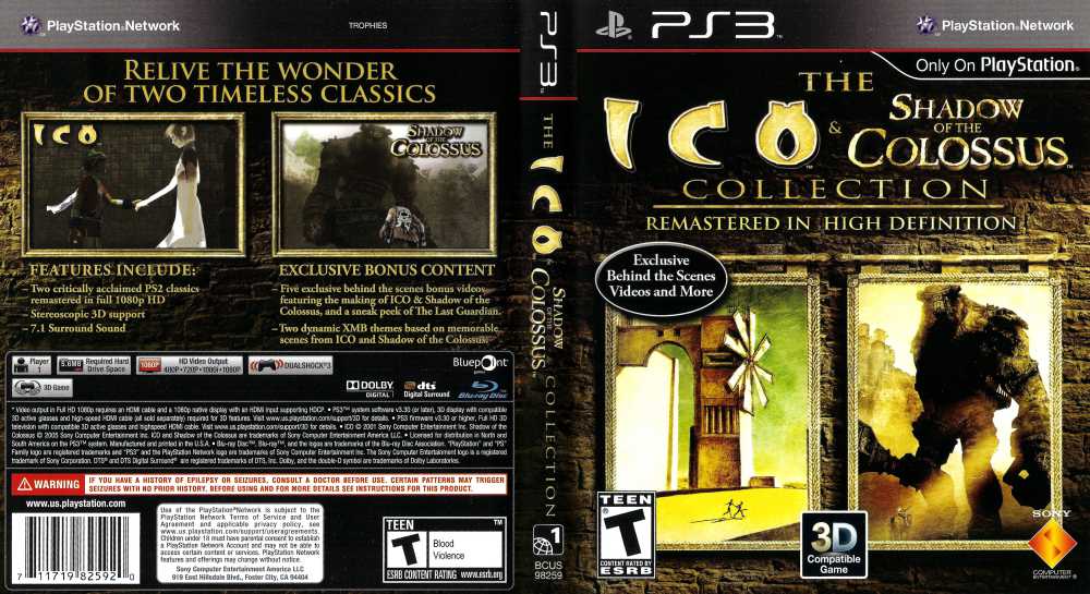 Sony - ICO and Shadow of the Colossus (Limited Edition) for Sony  Playstation PS3