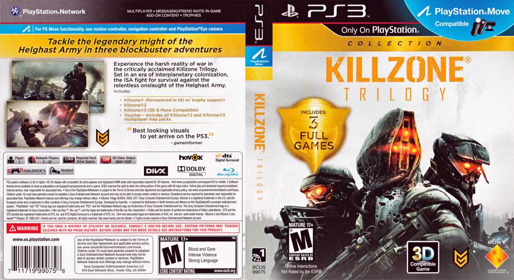 Ps3 Killzone Trilogy Collection - 2 Disc 