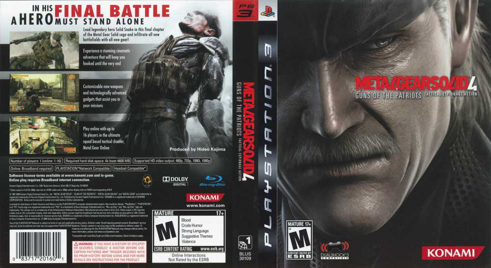 Metal Gear Solid 4: Guns of the Patriots Edition Playstation 3 Mídia  Digital - Frigga Games