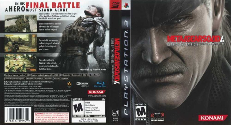 Metal Gear Solid 4: Guns of the Patriots - PlayStation 3 | VideoGameX