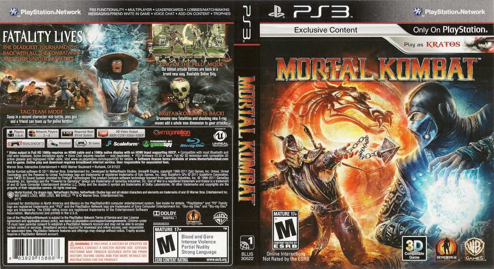 fricción Cabecear manguera Mortal Kombat - PlayStation 3 | VideoGameX