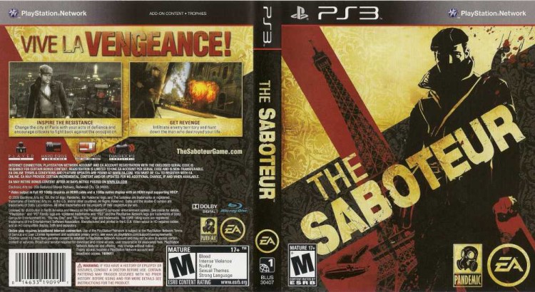 Saboteur, The - PlayStation 3 | VideoGameX