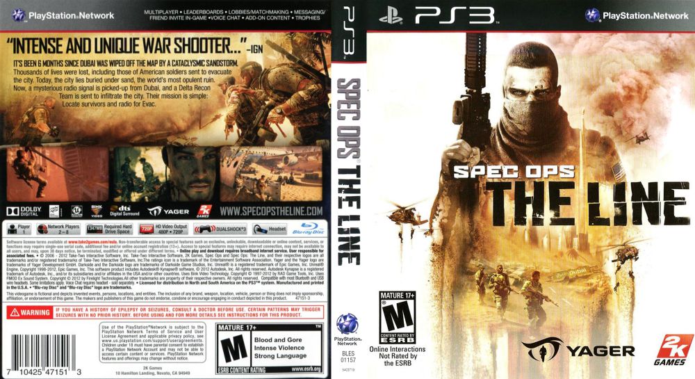 SPEC OPS THE LINE PS3- MÍDIA DIGITAL - LS Games