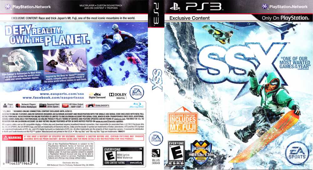 Ps3 code. SSX [ps3]. SSX 2012. Ps3 игры обложки. SSX обложка.