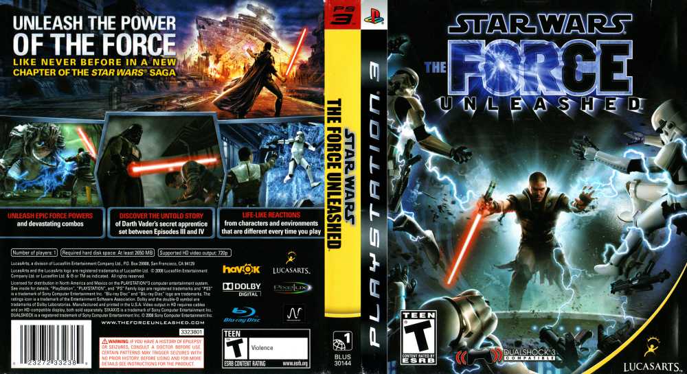 Star Wars Force Unleashed Playstation 3 Videogamex