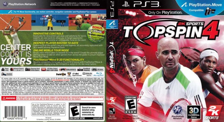 Top Spin 4 - PlayStation 3 | VideoGameX