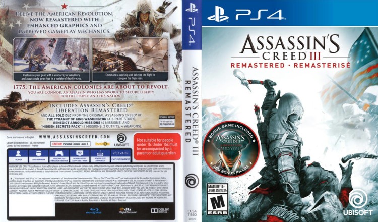 Assassin's Creed III Remastered - PlayStation 4 | VideoGameX