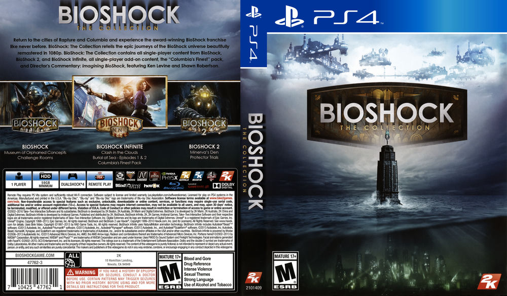 BIOSHOCK THE COLLECTION PS4 Disc 1: Bioshock & Bioshock 2 $15.00