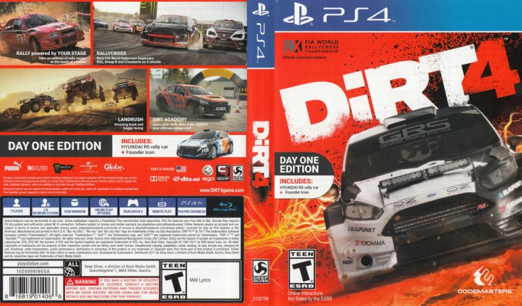 DiRT 4 - PlayStation 4 | VideoGameX