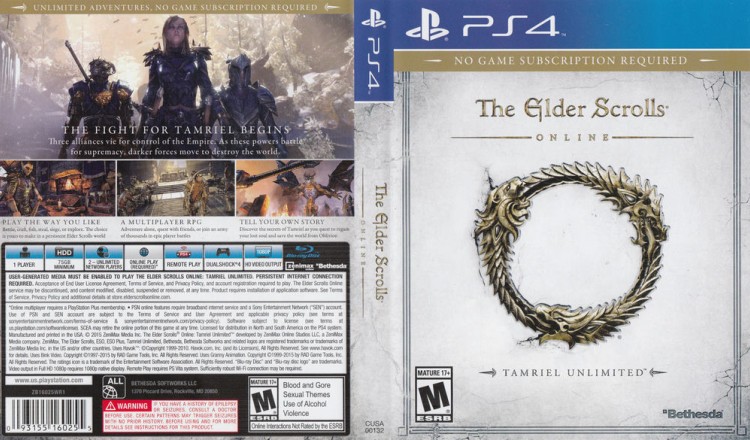 Elder Scrolls Online Tamriel Unlimited - PlayStation 4 | VideoGameX