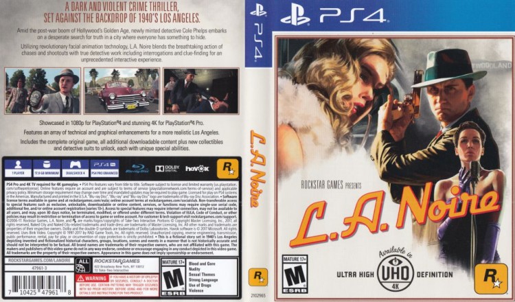 L.A. Noire - PlayStation 4 | VideoGameX