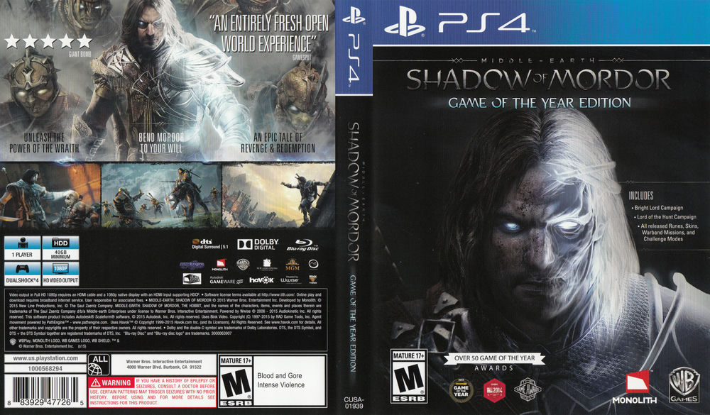 Jogo Terra Média: Sombras de Mordor (Game of the Year Edition) - PS4 -  MeuGameUsado