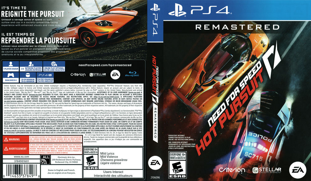  Need for Speed: Hot Pursuit Remastered - PlayStation 4 :  Electronic Arts: Everything Else