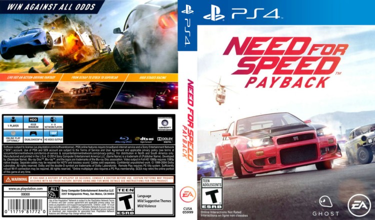 Need for Speed: Payback - PlayStation 4 | VideoGameX