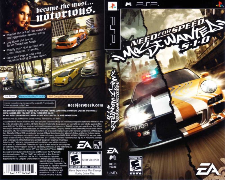 Need for Speed: Most Wanted 5-1-0 - PSP | VideoGameX