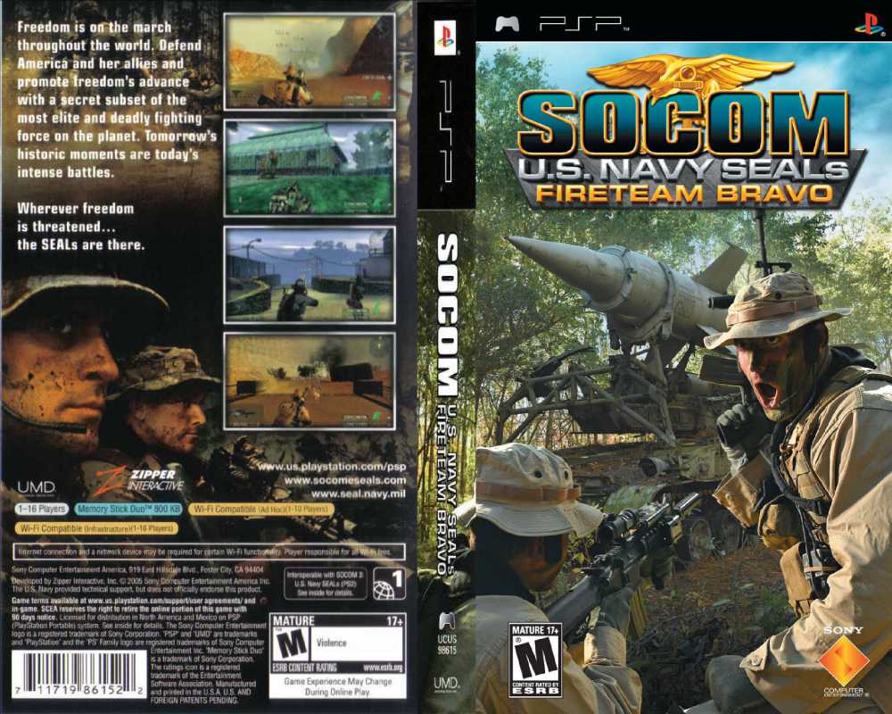 Socom U.S. Navy Seals Fireteam Bravo Psp, Jogo de Videogame Psp Usado  87177616