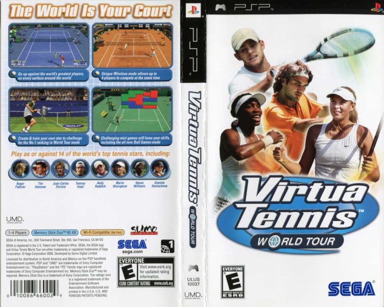 Virtua Tennis: World Tour Sega - PSP | VideoGameX