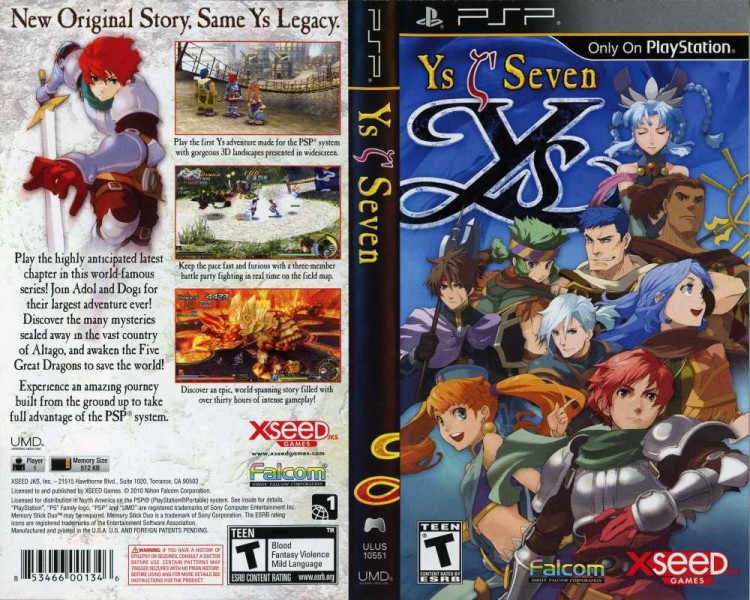 Ys Seven Xseed Games JKS - PSP | VideoGameX