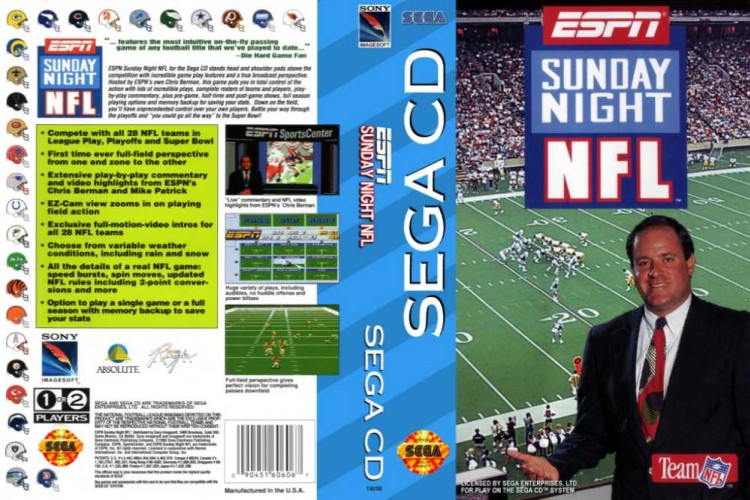 ESPN Sunday Night NFL - Sega CD | VideoGameX