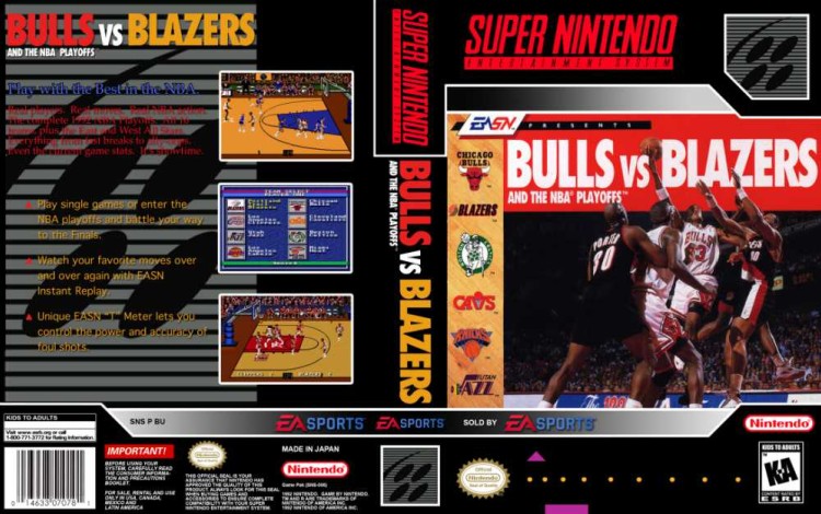 Bulls vs. Blazers and the NBA Playoffs - Super Nintendo | VideoGameX