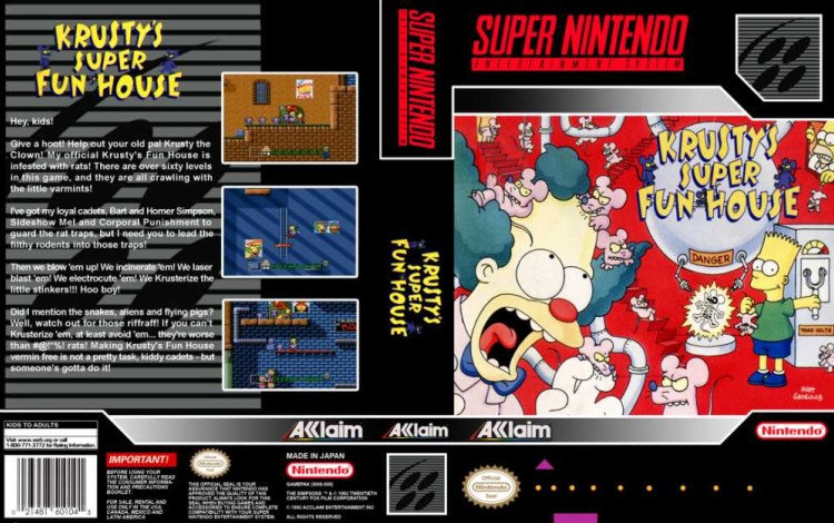 Krusty's Super Fun House Featuring The Simpsons - Super Nintendo | VideoGameX