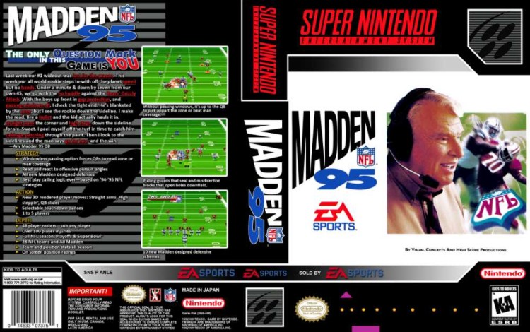 Madden NFL 95 - Super Nintendo | VideoGameX