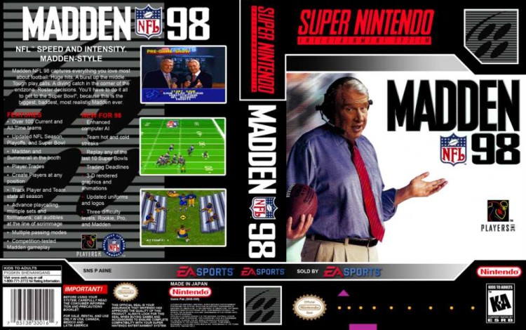 Madden NFL '98 - Super Nintendo | VideoGameX