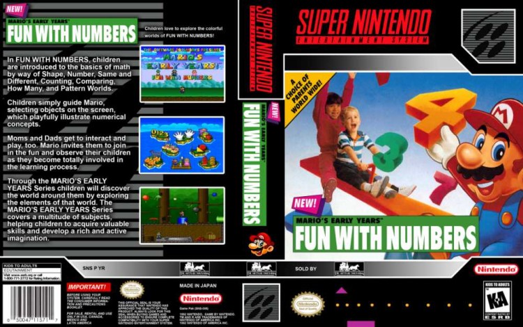 Mario's Early Years: Fun with Numbers - Super Nintendo | VideoGameX