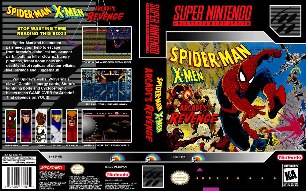 spiderman x men snes