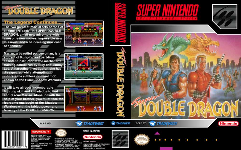 Super Double Dragon (Super Nintendo SNES) Complete CIB 31719199211