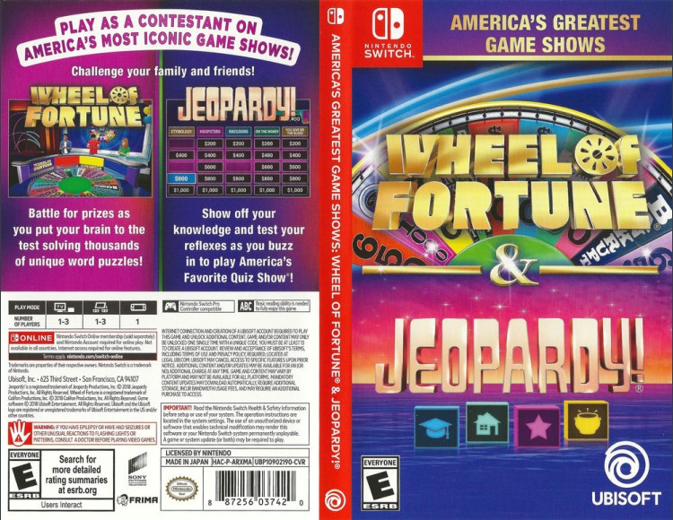 America's Greatest Game Shows: Wheel Of Fortune & Jeopardy! - Switch | VideoGameX