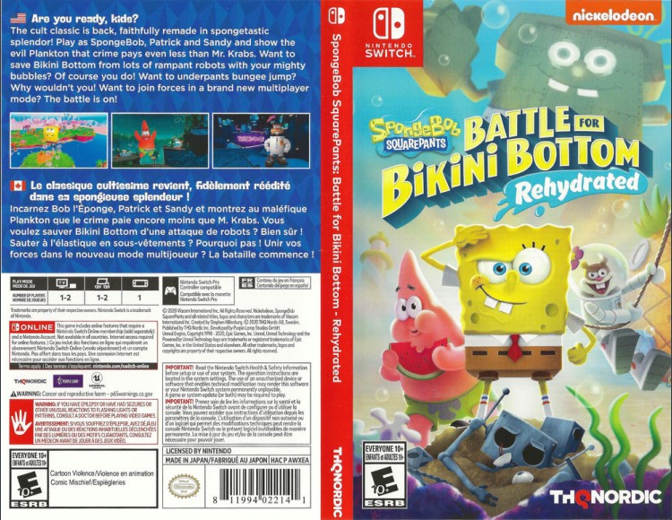 SpongeBob SquarePants: Battle for Bikini Bottom - Rehydrated - Switch | VideoGameX