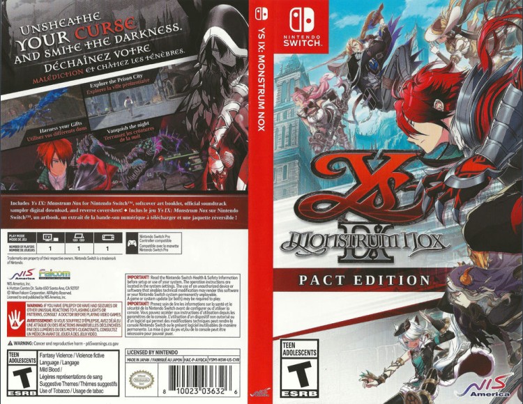 Ys IX: Monstrum Nox - Switch | VideoGameX