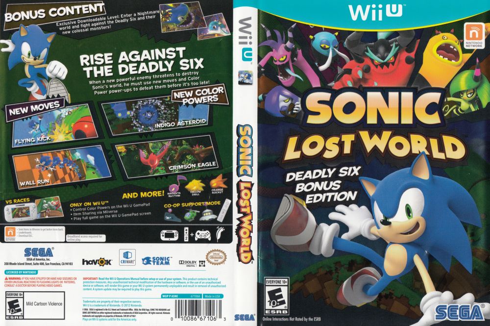 Classification Handwriting Appraisal Sonic Lost World - Wii U | VideoGameX