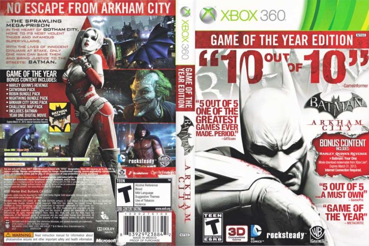 Batman: Arkham City Game of the Year Edition XBOX 360 Complete