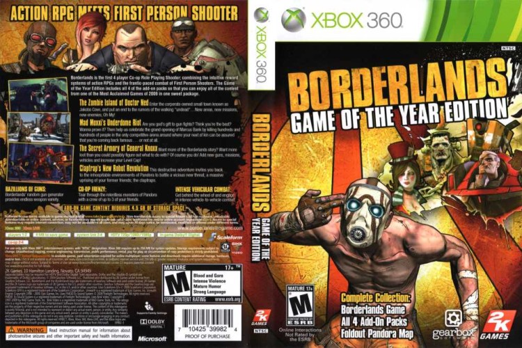 Borderlands [Game of the Year 2-Disc] - Xbox 360 | VideoGameX