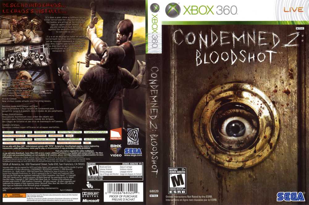 Usado: Jogo Condemned 2: Bloodshot - Xbox 360 em Promoção na Americanas