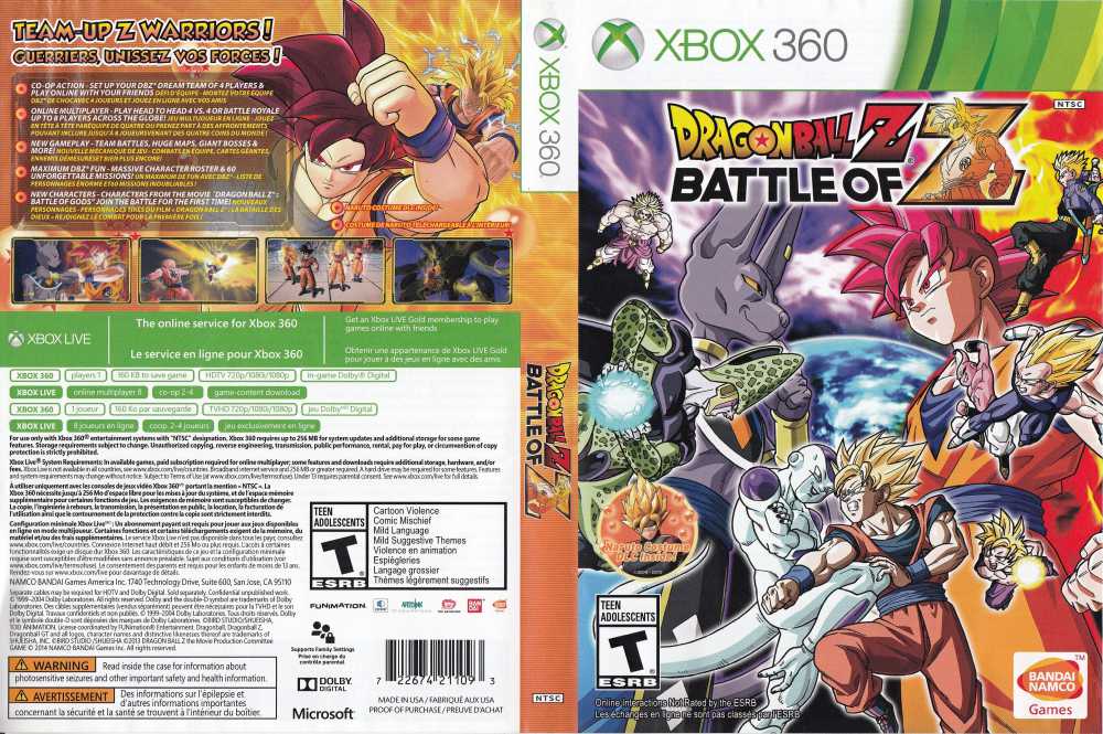 Dragon Ball Battle of Z - Xbox 360 VideoGameX