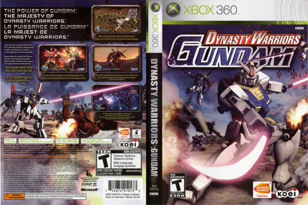 dynasty warriors gundam xbox 360