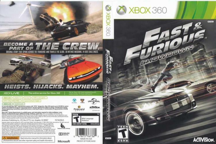 Fast & Furious Showdown/Xbox 360 Game/PreOwned