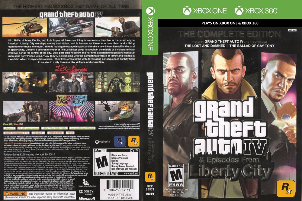 Grand Theft Auto iv (gta 4) - Xbox 360/Xbox One em Promoção na